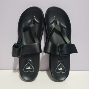 Rocket Dog  NWT  Black Faux Leather Adjustable Sandals Women's Sz 10M